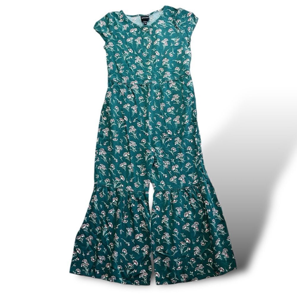 Art Class Floral Flare Leg Jumpsuit Pink and Green Size XS